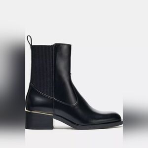 Zara Sleek Black Ankle Booties